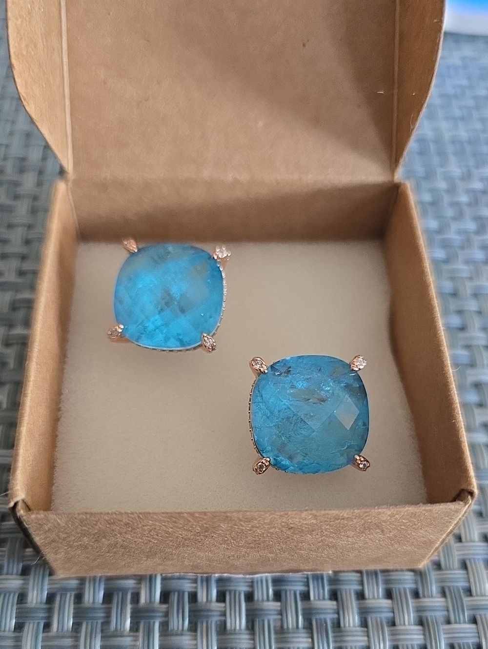BP MHA Cushion Cut Stone Stud Earrings